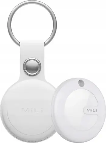 GPS gjurmues MiLi MiTag, Bluetooth, me mbajtëse çelësash, i bardhë e zi