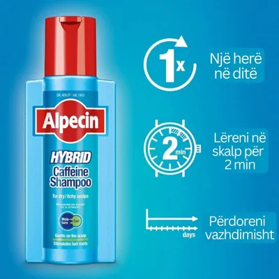 Alpecin Hybrid Caffeine Shampoo, 250ml - 4