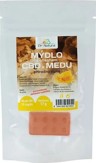 Sapun trupit Dr. Natural me CBD dhe mjaltë, 17g, natyral