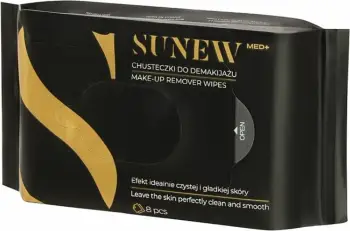 Shamponë pastruese fytyre SunewMed+, 8 copë, për heqjen e makeup-it, të zeza