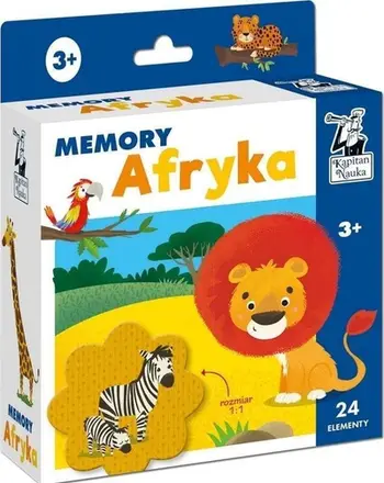 Loja memorie Captain Science Memory Africa, për fëmijë 3+, edukative, shumëngjyrëshe