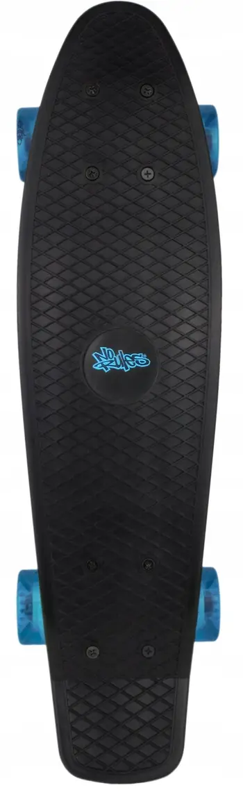 Skateboard Muuwmi NoRules, 22", plastik, i zi dhe blu
