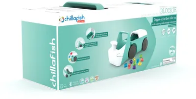 Lodër ecëse Chillafish Blockie, me kove dhe blloqe, për fëmijë 1 3 vjeç, mente e gjelbër - 3