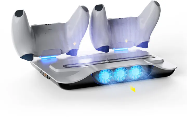 Pad ftohës DOBE PS5, stacion karikimi wireless për kontroller - 4