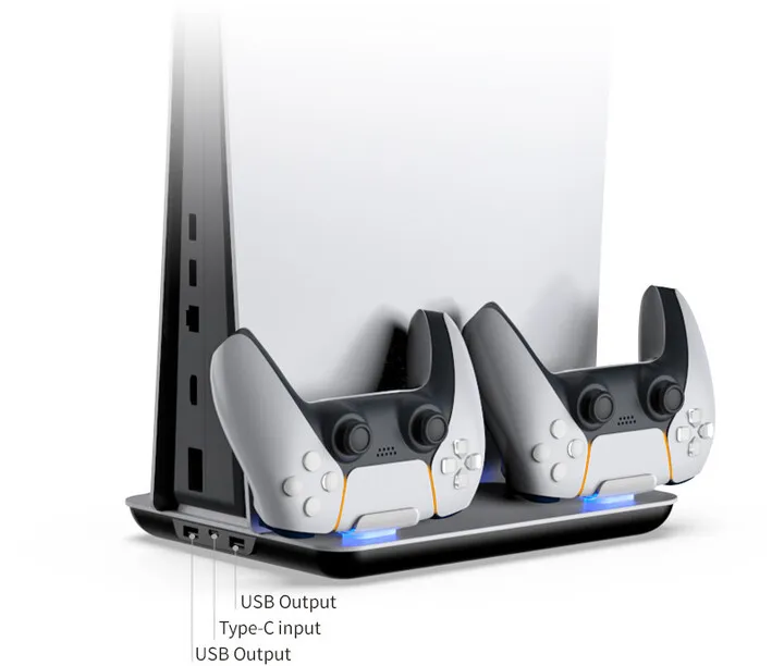 Pad ftohës DOBE PS5, stacion karikimi wireless për kontroller - 5