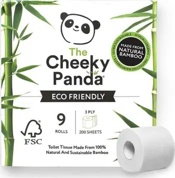 Letër higjienike CHEEKY PANDA Bamboo, 3 shtresa, 9 rrotulla, e bardhë