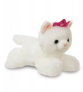 Lodër pelushi Aurora Fancy Pals White Cat, mace, çantë, e bardhë