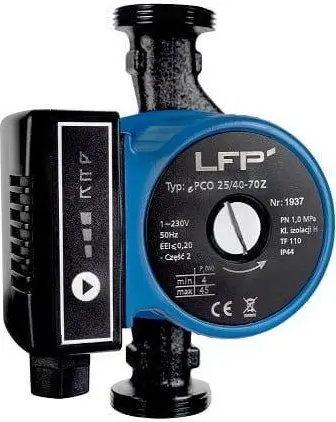 Pompe qarkulluese ngrohje LFP Leszno ePCO 25/40-70Z, elektronike, efikasitet i lartë, e zezë