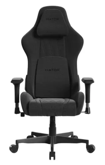 Karrige gaming Hator Darkside 3M Fabric, material tekstili, jastëk lumbal, e zezë