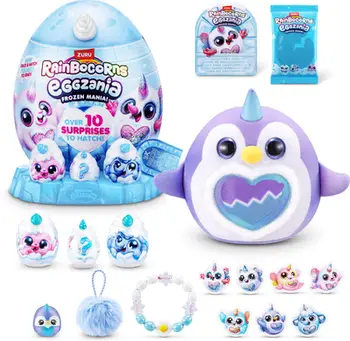 Lodër surprizë Rainbocorns Surprise Eggzania Series 1 Frozen Mania, me pelush, me aksesorë surprizë, shumëngjyrëshe