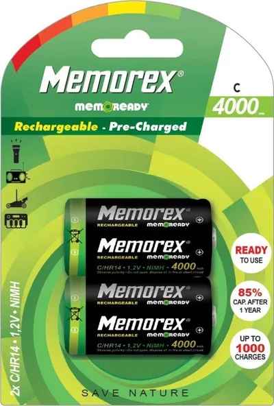 Bateri Memorex C / R14, 4000 mAh, 4 copë - 1