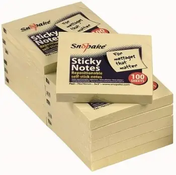 Letra ngjitëse Snopake 76x76 mm, të verdhë, 100 fletë (12128)