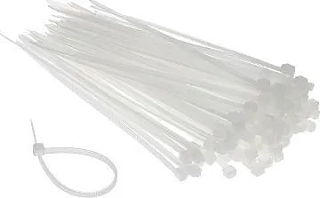 Lidhëse kabllosh Conotech OPC-100X2.5, 100 copë, të bardha transparente - 1
