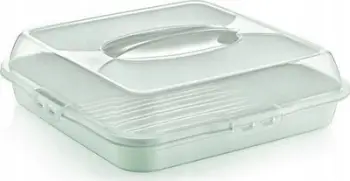 Kuti katrore për tortë Dunya, 35x35x11cm, plastike BPA free, jeshile
