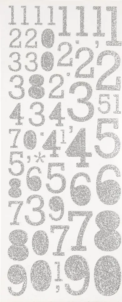Letra Ngjitëse Glitter Company, numra argjendi - 1