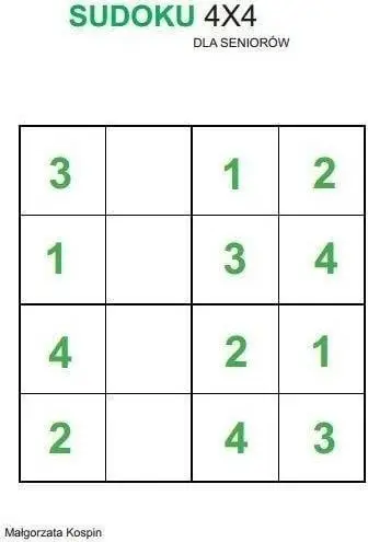 Libër sudoku Senior Time Sudoku 4x4, 60 puzzle, format i madh