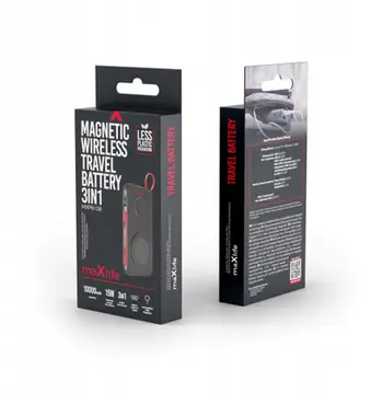 Karikues portativ Maxlife MXPB-08, 10000mAh, wireless magnetik, i zi