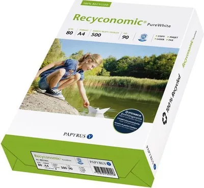 Letër kopjimi Papyrus Recyconomic A4, 80g, 500 fletë, e bardhë - 1
