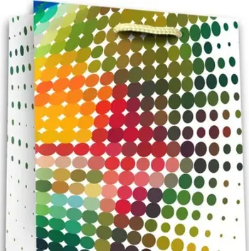 Çantë dhuratash Metrex YC-001 Premium Dots, madhësi mesatare, dizajn me pika, shumëngjyrëshe