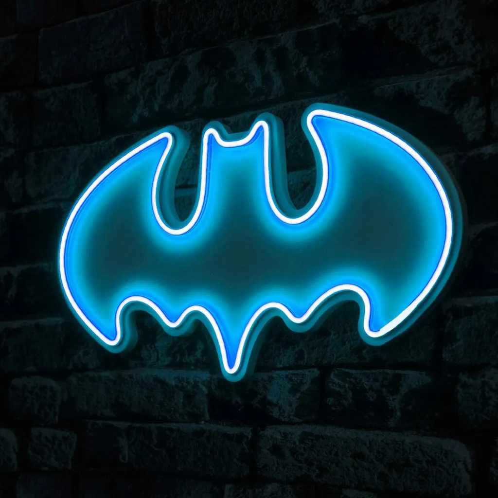 Dritë dekorative murale LED, formë Batman, ngjyrë blu - 2