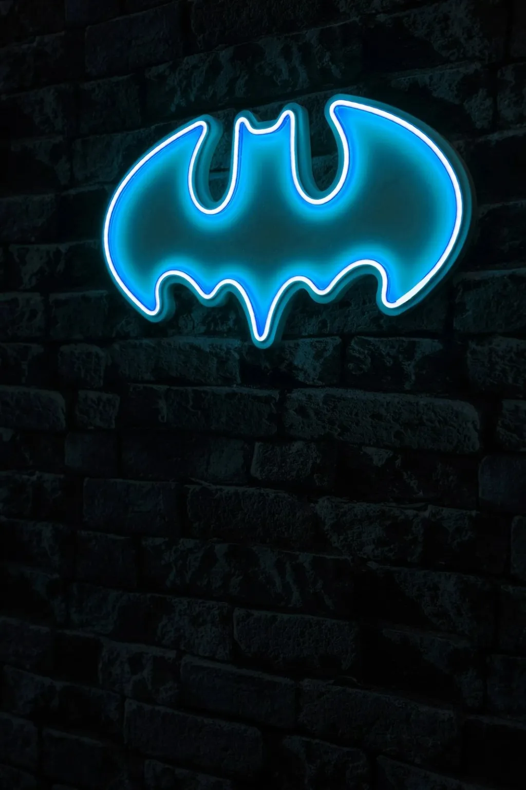 Dritë dekorative murale LED, formë Batman, ngjyrë blu - 3