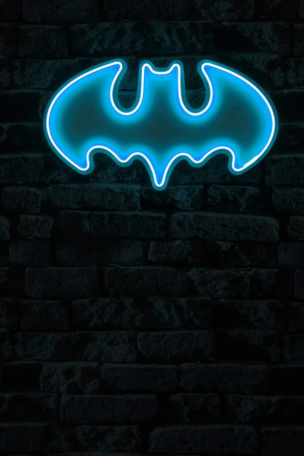 Dritë dekorative murale LED, formë Batman, ngjyrë blu - 4
