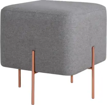 Puf Atelier del Sofa, ngjyrë gri, këmbë bakri, 40x42x40cm
