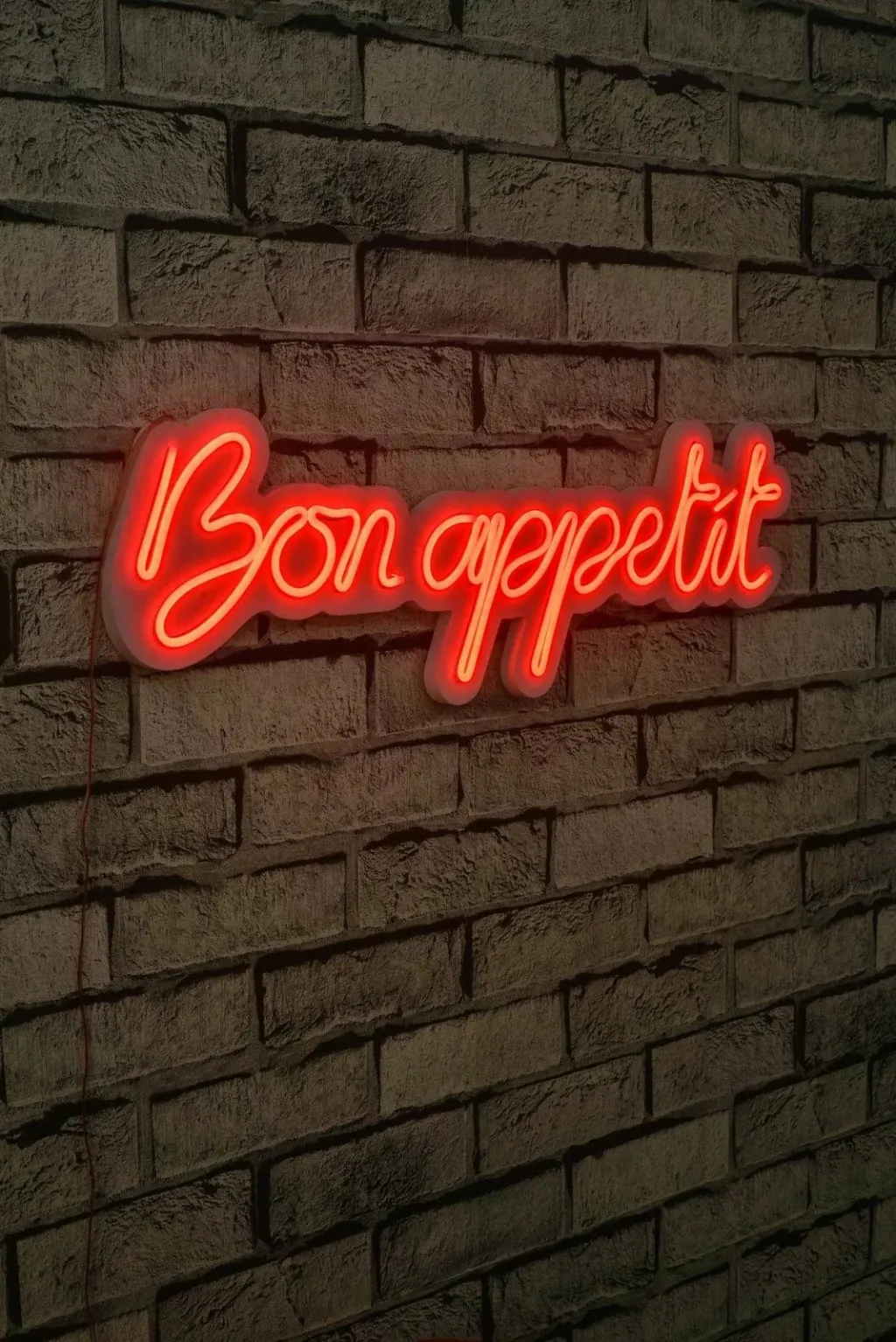 Dekor dritash LED plastike, 'Bon Appetit', ngjyrë e kuqe - 3