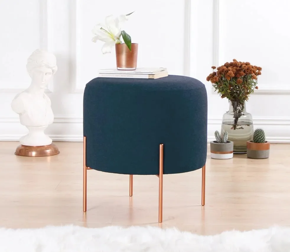 Puf Atelier del Sofa, ngjyrë kaltër e errët, 50 - këmbë bakri - 2