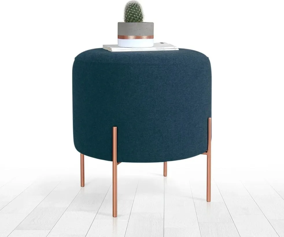 Puf Atelier del Sofa, ngjyrë kaltër e errët, 50 - këmbë bakri - 3
