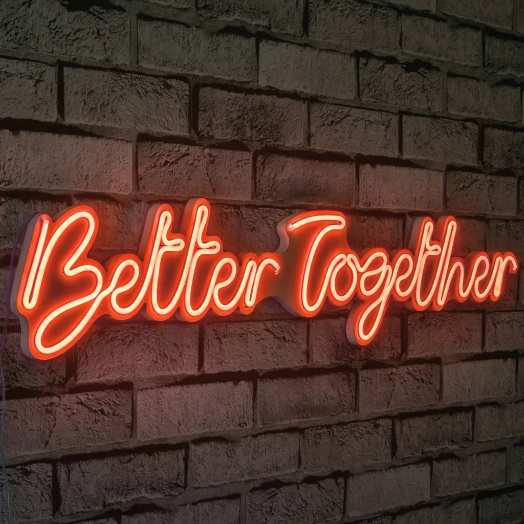 Dekor dritash LED plastike, 'Better Together', ngjyrë e kuqe - 2