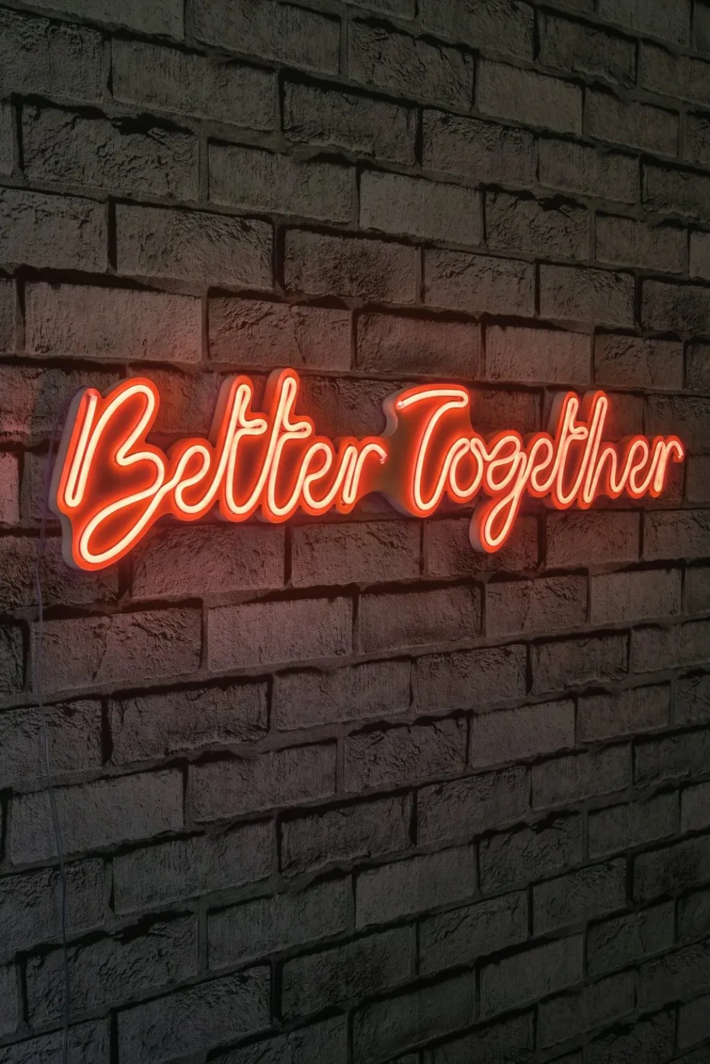 Dekor dritash LED plastike, 'Better Together', ngjyrë e kuqe - 3