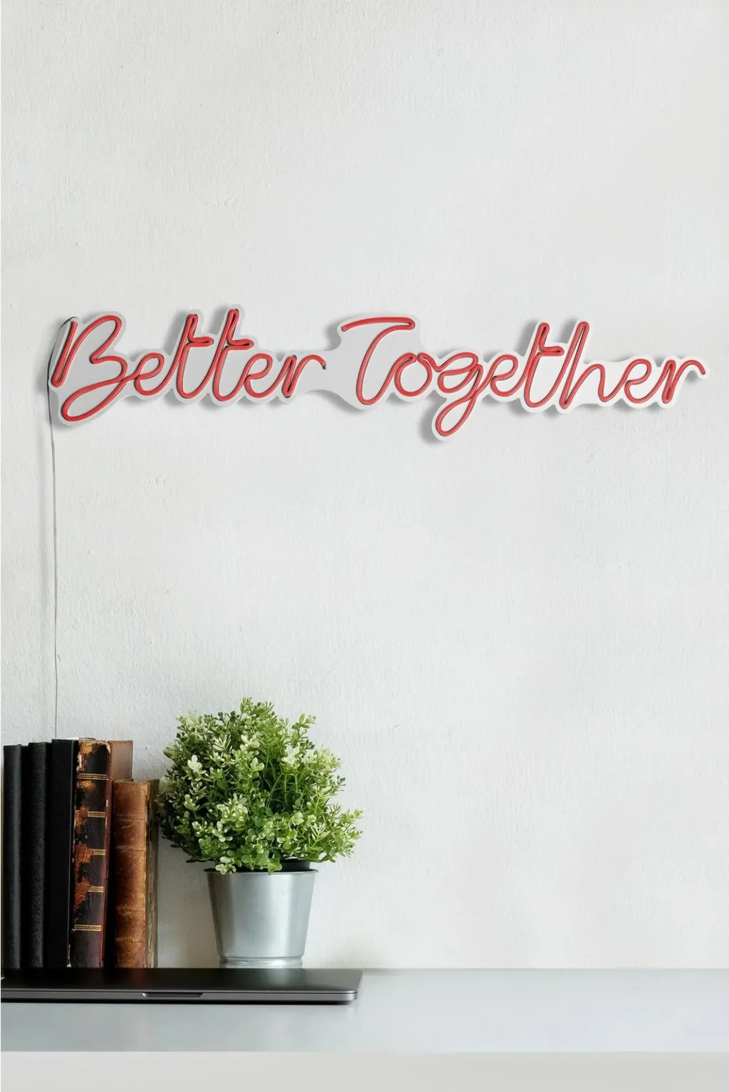 Dekor dritash LED plastike, 'Better Together', ngjyrë e kuqe - 6