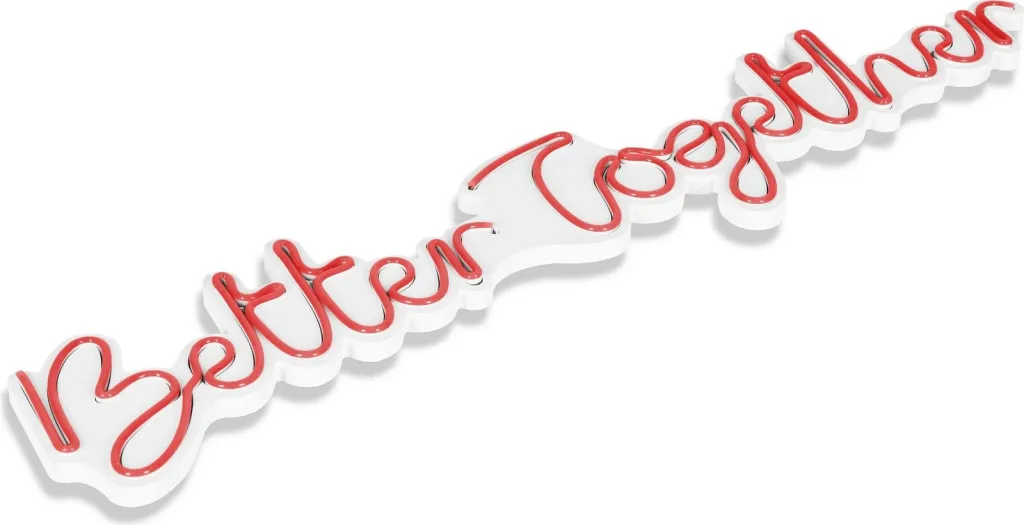 Dekor dritash LED plastike, 'Better Together', ngjyrë e kuqe - 7