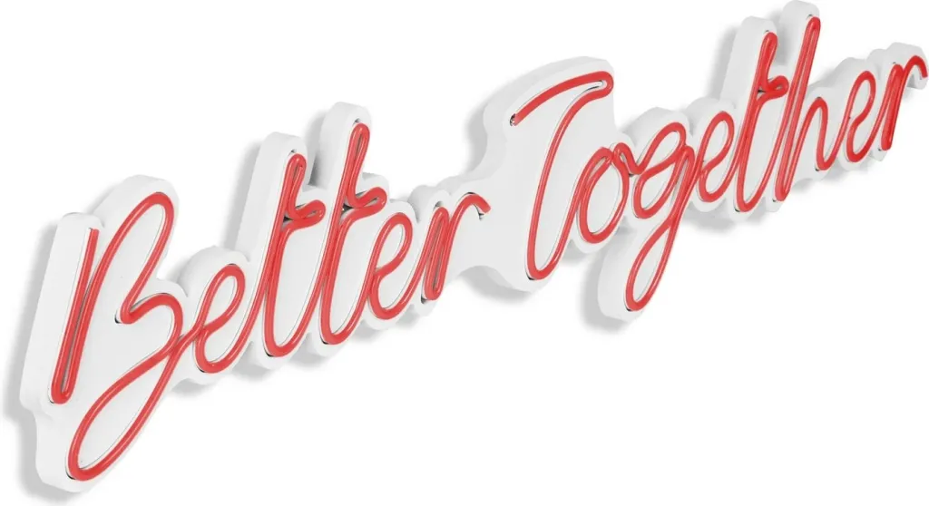 Dekor dritash LED plastike, 'Better Together', ngjyrë e kuqe - 9