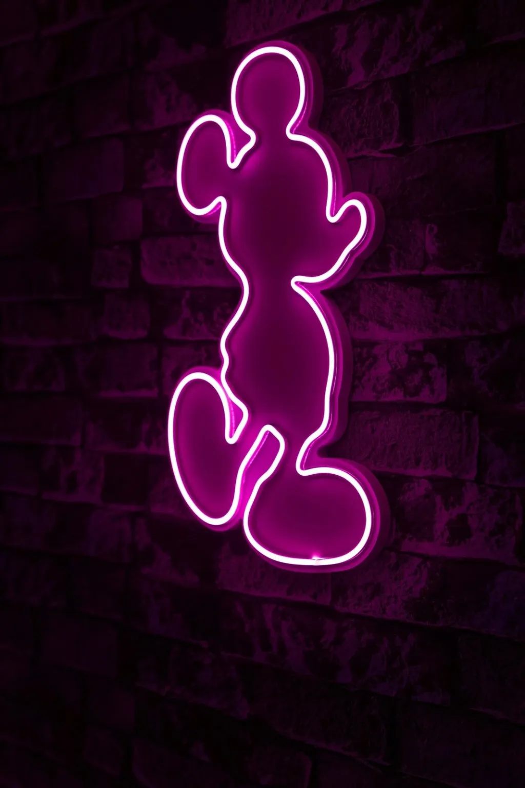 Dritë dekorative plastike LED, Mickey Mouse, rozë - 3