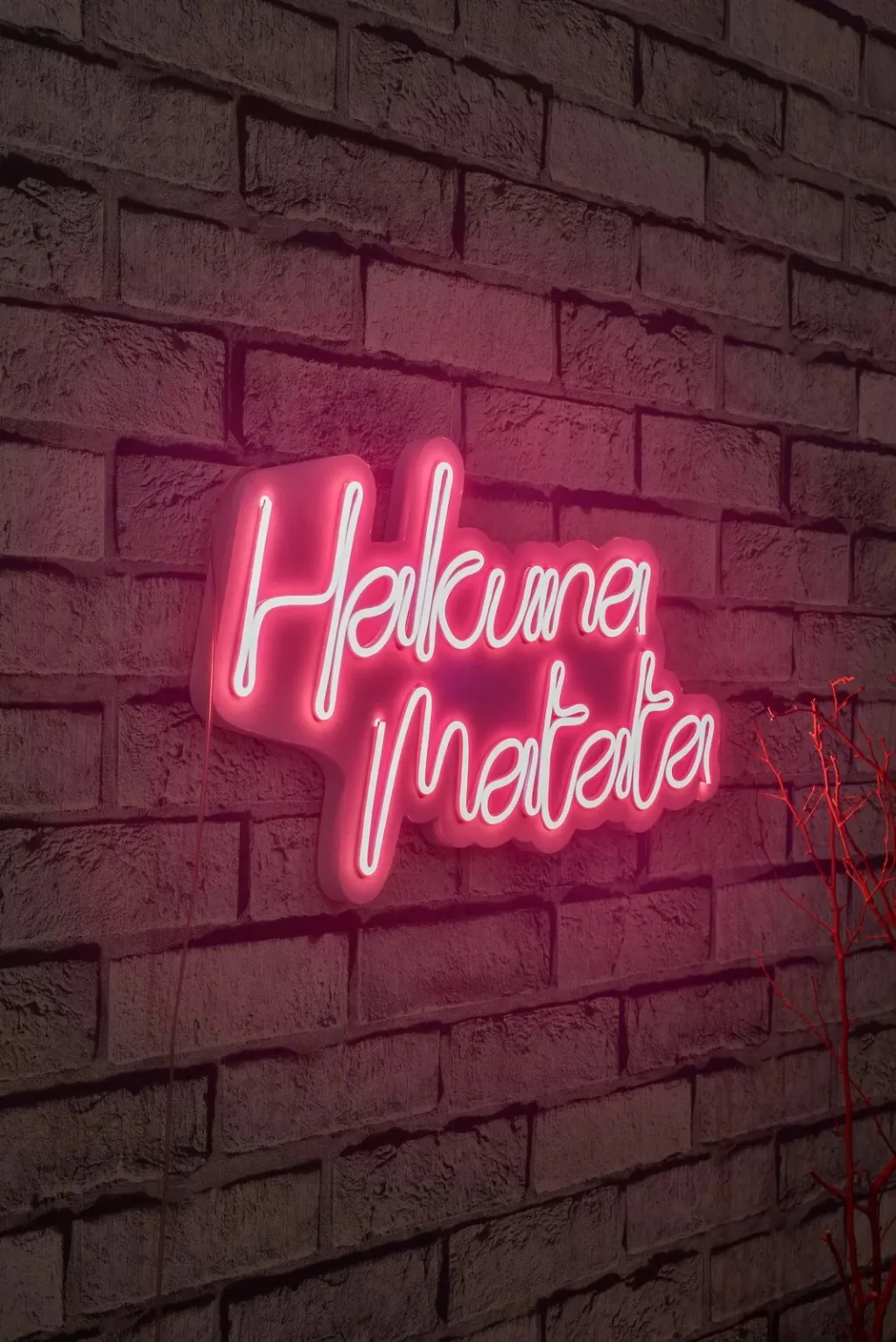Dekor dritash LED plastike, Hakuna Matata, ngjyrë rozë - 3