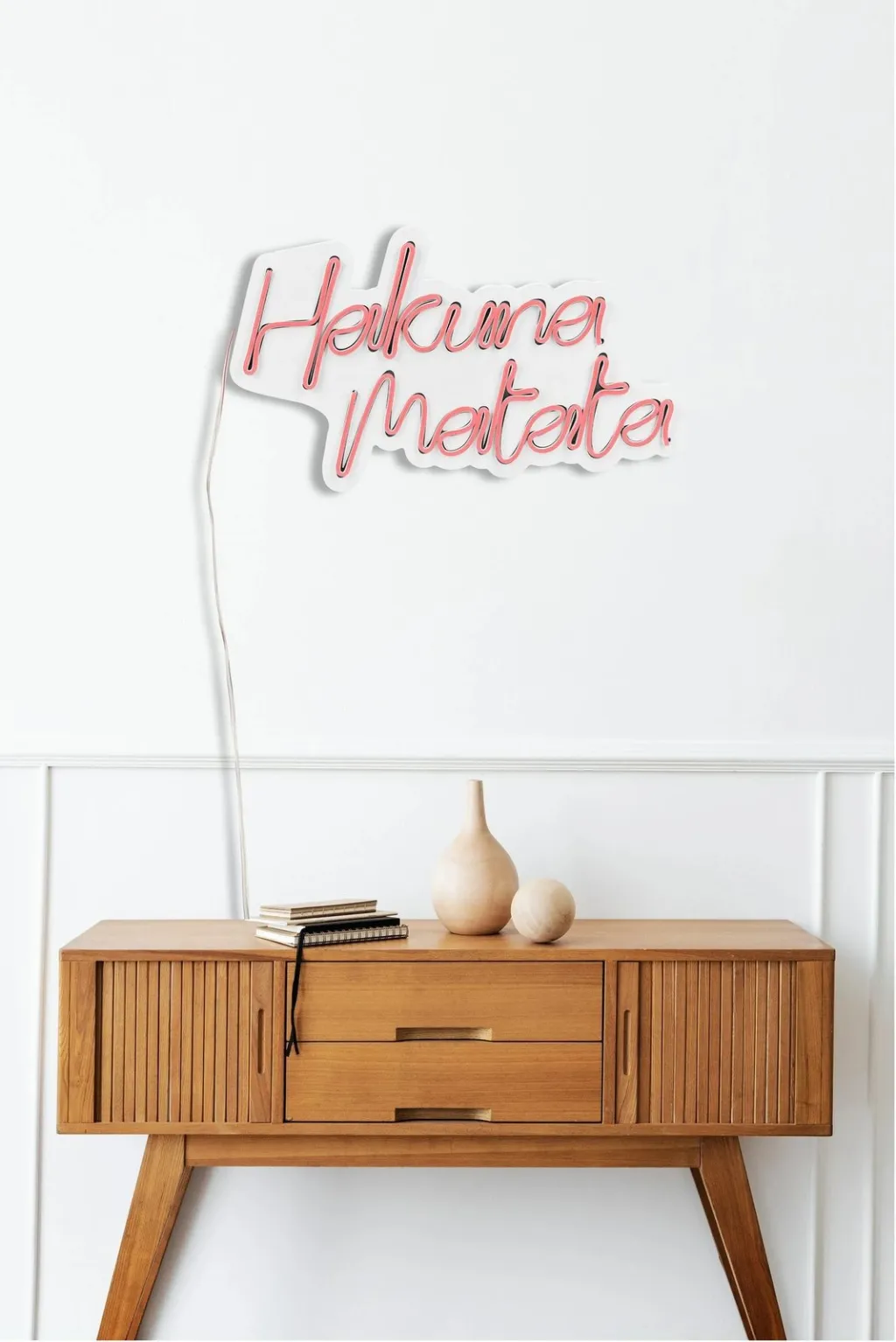 Dekor dritash LED plastike, Hakuna Matata, ngjyrë rozë - 6