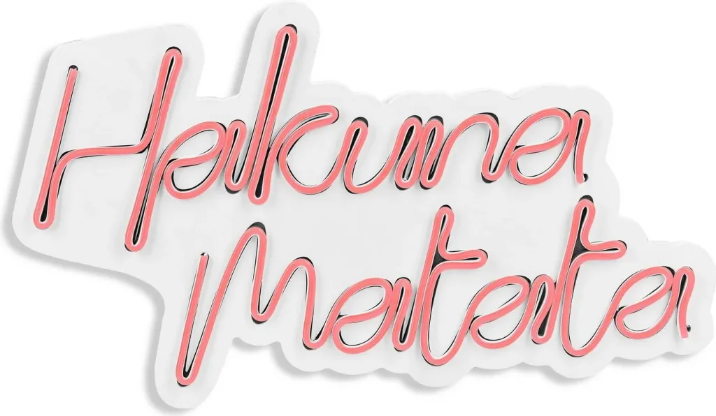 Dekor dritash LED plastike, Hakuna Matata, ngjyrë rozë - 8