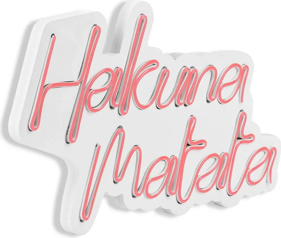 Dekor dritash LED plastike, Hakuna Matata, ngjyrë rozë - 9