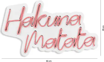 Dekor dritash LED plastike, Hakuna Matata, ngjyrë rozë