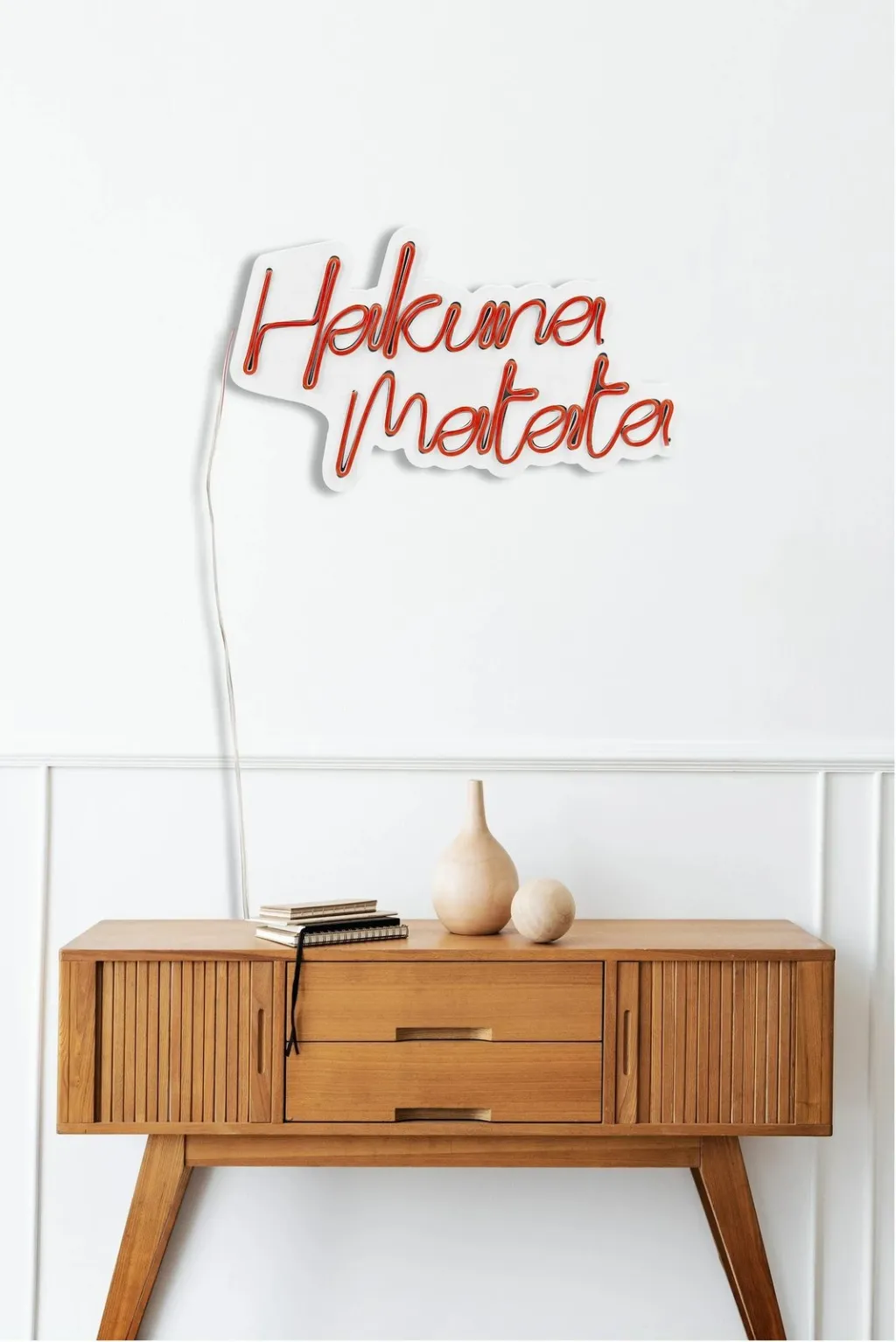 Dritë dekorative murale LED, plastikë, Hakuna Matata, e kuqe - 6