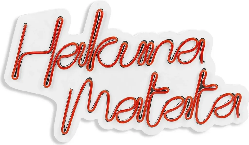 Dritë dekorative murale LED, plastikë, Hakuna Matata, e kuqe - 8