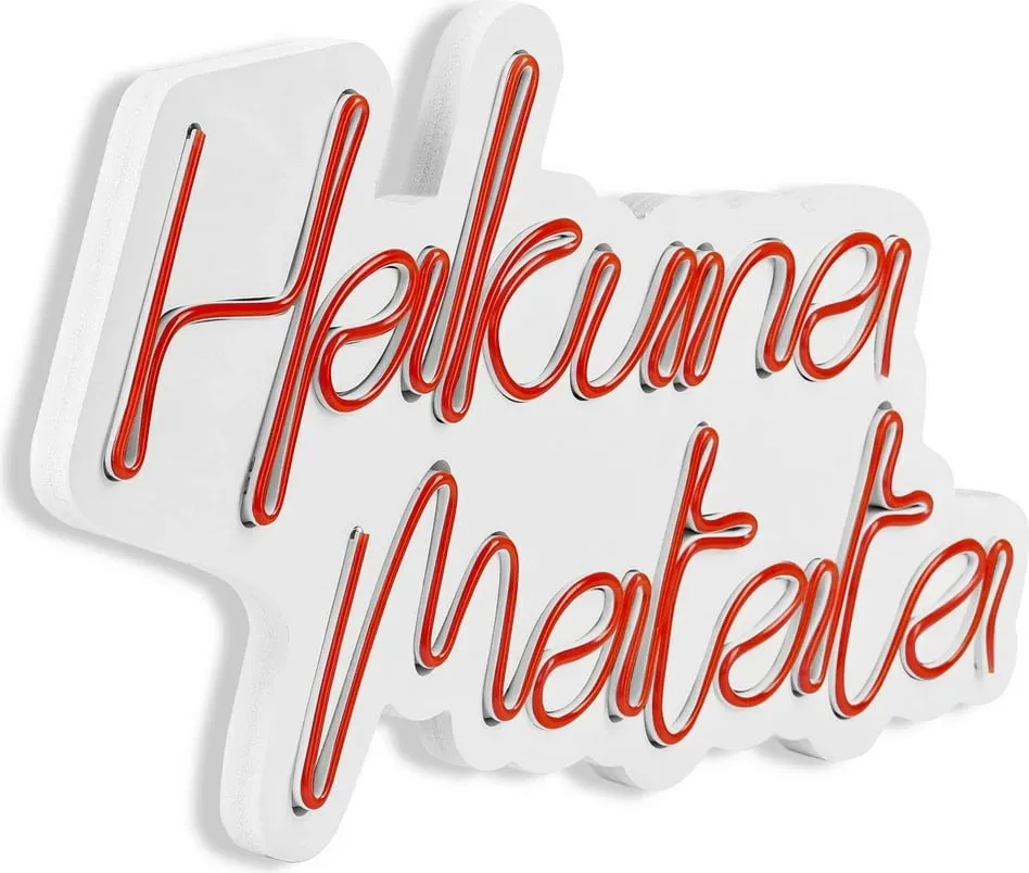 Dritë dekorative murale LED, plastikë, Hakuna Matata, e kuqe - 9