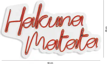 Dritë dekorative murale LED, plastikë, Hakuna Matata, e kuqe