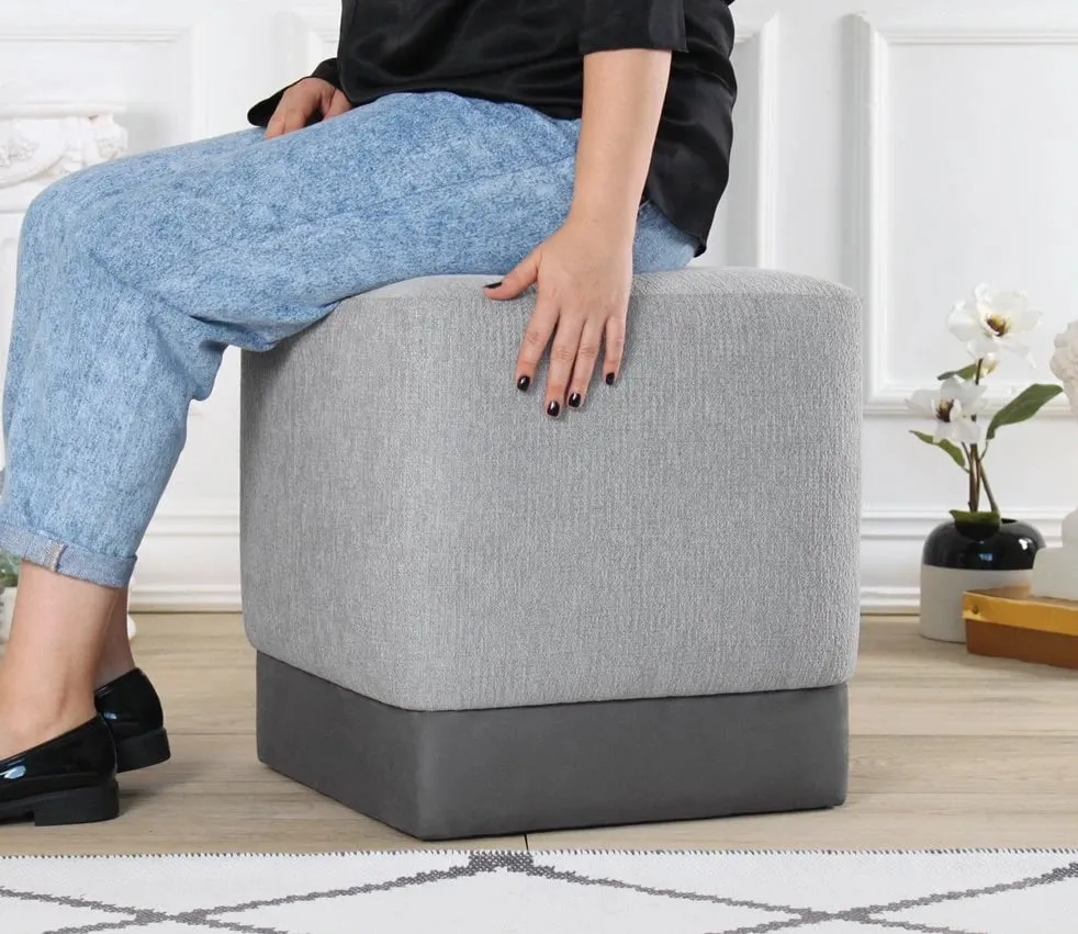 Puf Atelier del Sofa, Borgot, ngjyrë gri - 4
