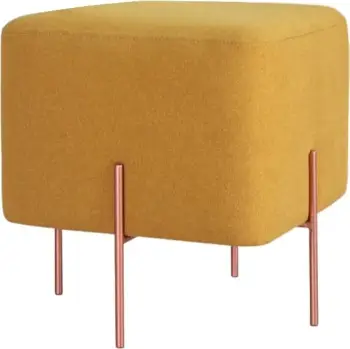 Puf Mustard Atelier del Sofa, këmbë bakri, 40x42x40cm