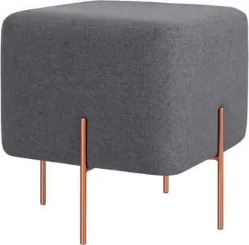 Puf Atelier del Sofa, ngjyrë gri e errët, 59, këmbë bakri
