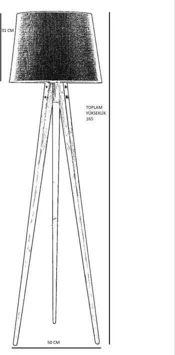 Llambë dyshemeje Opviq, tripod, ngjyrë arre dhe e zezë, abazhuri prej pëlhure