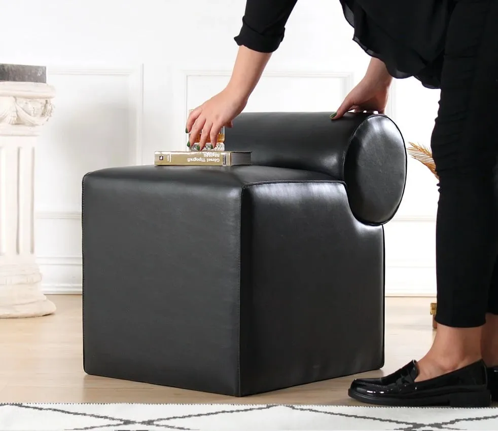 Puf lëkure e zezë, Atelier del Sofa, Rohin - 2